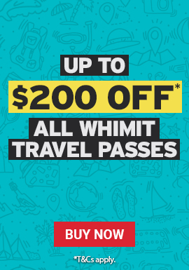 Get up to $200 off all Whimit Travel Passes